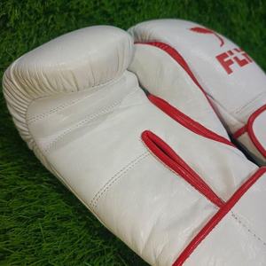 Gants de boxe d'entraînement professionnels OEM ODM, nouveaux, en vente, personnalisés, blancs et oranges, à lacets, respirants, antidérapants, anti-UV - Product Image 4
