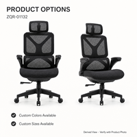 Chaise de bureau moderne noire entièrement en maille avec appui-tête, soutien lombaire séparé, accoudoirs sculptés et base à roulettes noire - ArchieLeap Commercial