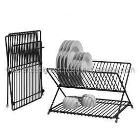 Hermoso escurridor de metal hecho a mano para almacenamiento de platos y secado con soporte de base fuerte y aspecto elegante - Product Image 5