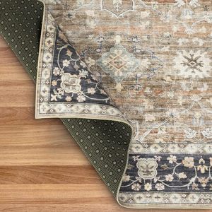 Tappeto Lavabile in Poliestere a Pelo Corto GarveeHome 6x9, Stile <span class=keywords><strong>Orientale</strong></span> Rustico, Resistente alle Macchie, Antiscivolo per Soggiorno - Product Image 4