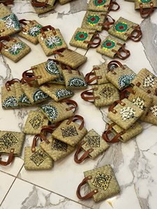Natural Handmade Palm Leaf Keychain Woven Key Ring Eco Friendly Souvenir Gift for Travel and Resort Wholesale Vietnam - Product Image 1