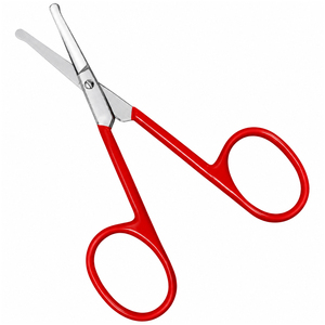 Ciseaux de manucure en acier inoxydable à pointe ronde et arrondie, faible MOQ, durables, pour la barbe et le nez, sûrs pour les enfants et les adultes - Product Image 1