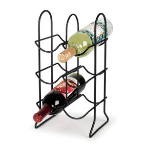 MR HANDICRAFT Porte-vin de table moderne en fil métallique noir pour 6 bouteilles avec poignée, support à vin autoportant en fer 3L rayé - Product Image 5