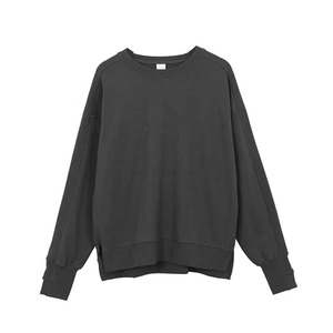 Pull en tricot surdimensionné tie-dye avec ourlet à franges, col rond unisexe, couleur dégradée, manches régulières, vêtement d'automne - Product Image 6