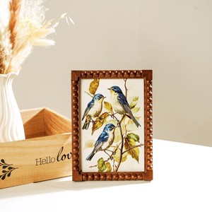 Assured Quality Wooden Photo <b>Frame</b> Rectangle Vertical Classic Design With Bird Art Tabletop Display - Product Image 2