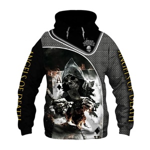 Sudadera con Capucha Estilo Gótico con Calavera, Diseño Hip Hop, Camuflaje Dorado, 100% Algodón Felpa, Sudadera de Invierno para Hombre, Estilo Urbano, Alta Calidad - Product Image 2
