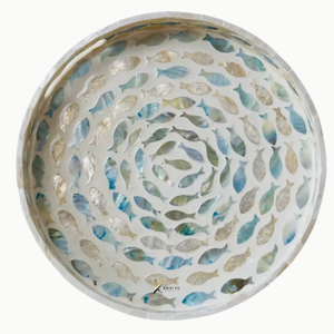 Plateau de service alimentaire en bois élégant avec nacre, personnalisé OEM/ODM, qualité commerciale, vente en gros, luxe, écologique, durable, pour la restauration - Product Image 2