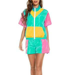 Women Windbreaker Shorts Set Fashionable Half Zip Nylon Two Piece Windbreaker Custom logo Plus Size Short Set for women 2026 - Product Image 4