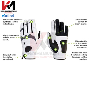 Guantes de Golf de Cuero Cabretta de Alta Calidad con Parte Trasera de Tela Transpirable y Palma Resistente al Sudor para Uso en Exteriores - Product Image 5