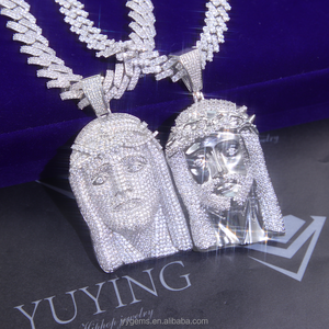 Pendentif Breloque en Argent Sterling 925 avec Moissanite, Chaîne Cubaine, Plaqué Or, Coupe Baguette, Micro-Incrustation, Personnalisé, Cadeau pour Homme, Style Hiphop, Fête - Product Image 4