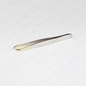 Pinzas para Cejas Inclinadas de Acero Inoxidable con Punta Dorada, Agarre Rugoso, Depilación de Precisión, Herramienta de Belleza, Diseño OEM Personalizado - Product Image 6