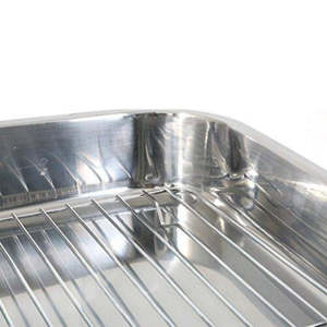 16.5 x 12 Inch All in One Stainless Steel Roasting and Lasagna Pan with Rack Oven <b>Baking</b> Tray Roaster Cooking Pan <b>Set</b> - Product Image 3