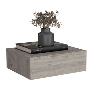 Table de chevet murale flottante moderne 5'H gris clair avec tiroir - Product Image 6