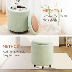 Comodo Poggiapiedi in Velluto con Ruote per Casa e Ufficio - Product Image 4