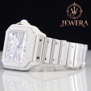 Reloj de Pulsera Premium de Acero Inoxidable con Diamantes Moissanite para Hombre, Estilo Hip Hop, Disponible a Precio de Fábrica - Product Image 1