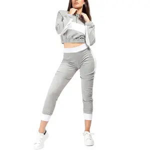 メンズレディーストレーニングエクササイズセーターパーカーセットスウェットシャツ女性長袖ポケットプルオーバークロップトップフード付きスーツ