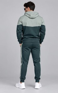 Ensemble de survêtement pour homme à capuche, color block, manches longues, fermeture éclair frontale, décontracté, respirant, imprimé, streetwear, en coton, pour l'hiver - Product Image 2