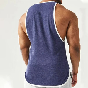 Men Solid Color Cotton Knitted O-Neck Sleeveless Tank Top Casual Wear Breathable Customized Logo Fitness Wear <b>Running</b> <b>Singlet</b> - Product Image 2