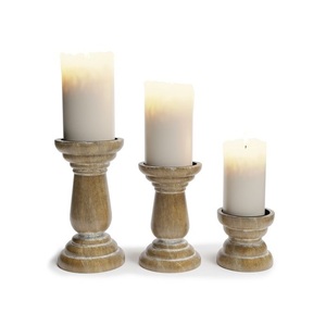 Porte-bougie en bois fait main, décoration décorative pour la maison, centre de table pour la salle à manger, le salon, les mariages et les événements spéciaux - Product Image 4