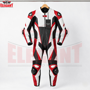 Traje de cuero genuino de vaca para motocicleta, de una pieza, con protección completa, a la última moda, tamaño personalizado, con logo, para carreras de autos y motocicletas. - Product Image 5