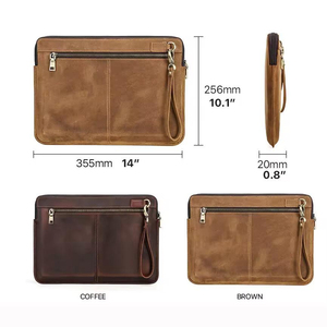 business leather <b>bag</b> with structured compartments for laptop <b>documents</b> and office supplies leather laptop briefcase - Product Image 2