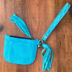 Offre Spéciale botte point daim cuir gland fermeture éclair porte-monnaie en cuir véritable grande capacité changement sac à main poignet Mini femmes portefeuilles - Product Image 5