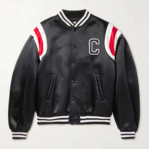 Chaqueta Bomber Unisex de Satén Vintage, Personalizable con Logotipo Frontal, Impermeable, Resistente al Viento, Estilo Urbano, Manga Regular, Venta al Por Mayor - Product Image 1