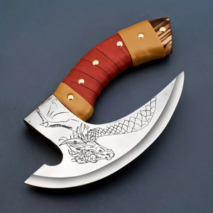 Cuchillo para Pizza de Acero al Carbono Forjado a Mano, Hoja Grabada, Mango de Madera, Cortador de Pizza, Herramienta de Cocina para Restaurante, Venta al por Mayor - Product Image 3
