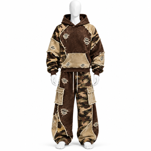 Ensemble de survêtement pour homme en coton 100% avec strass de qualité supérieure, personnalisable par le fabricant - Product Image 1