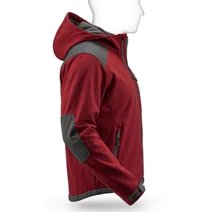 Men's <b>Waterproof</b> Windproof Fleece <b>Jacket</b> Zipper Closure Stand Collar Sporty Style Regular Fit Autumn Wear Polyester/Cotton - Product Image 3