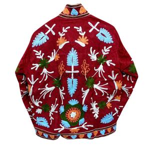 Floral Embroidery Corduroy Jacket with 100% Cotton <b>Strip</b> Lining Breathable & Eco-Friendly Quick Dry for Winter/Autumn - Product Image 3
