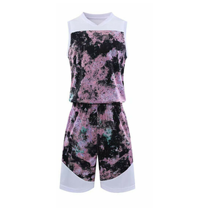 Conjunto de Uniformes de Baloncesto Sublimados Personalizados, Sin Mangas, Cuello en V, de Malla de Secado Rápido, para Mujeres Adultas, Ropa Deportiva para Todas las Temporadas - Product Image 1