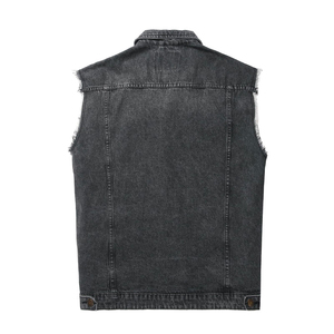 New Unique Design Canvas Casual Winter Denim <b>Vest</b> for Men Quick Dry Professional Quality Solid Color Sleeveless 100% Cotton - Product Image 2
