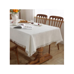 Suave color mostaza 100% algodón bordado duradero OEM ODM servicio mantel 60x108 pulgadas perfecto para hogares lavable a máquina - Product Image 3