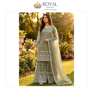 ชุดชาราร่าผ้าไหมคุณภาพสูงจากอินเดีย ดีไซน์เนอร์คอลเลคชั่นสุดหรู พร้อมงานปักเลื่อมและผ้าคลุมไหล่ ขายดีมาก - Product Image 3