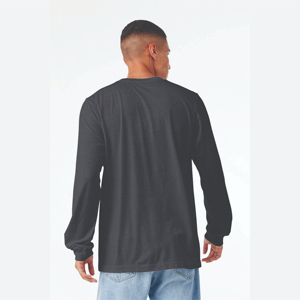 T-shirts pour hommes en polyester/coton, col rond, anti-boulochage, coupe ample, manches courtes ou longues, logo personnalisé, jersey uni de haute qualité, vente en gros - Product Image 2