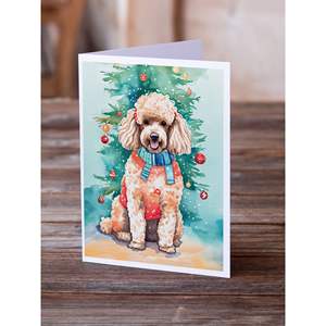 Lunatique A7 Taille 5x7 Cartes Vierge Paquet de 8 Cartes de Voeux de Noël avec Enveloppes avec Design Caniche - Product Image 2