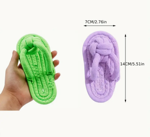 Jouets interactifs pour chiens en corde de coton colorée, résistants aux morsures, en forme de pantoufles, vente en gros directe d'usine pour Noël - Product Image 4