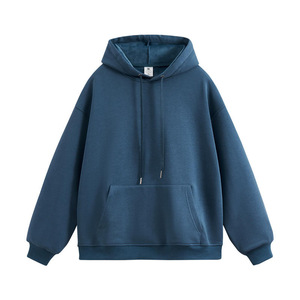 Sudadera con capucha roja lisa para hombre, de forro polar grueso, tipo jersey, personalizable, en blanco, para otoño e invierno, informal, de ajuste holgado, talla regular - Product Image 4