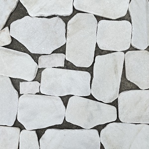 Dalles de marbre et d'ardoise irrégulières, aléatoires, rustiques, résistantes à l'eau, pour revêtement mural et sol extérieur, noir, gris, blanc, beige - Product Image 5