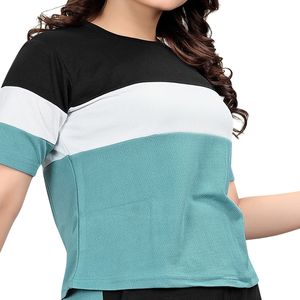 Ensemble t-shirt et pantalon confortable pour femmes, vêtements de sport, tissu extensible, tenue de sport élégante pour la course à pied, le yoga et l'entraînement - Product Image 3
