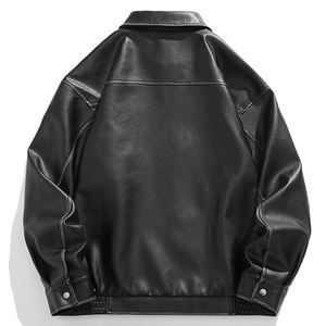 Mens Vintage Oversized Leather Jacket Motorcycle Leather Jackets Casual Jacket Bikers Winter Coat Custom Pattern Bomber Varsity - Product Image 4
