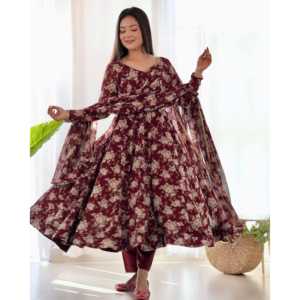 ชุด anarkali ชุดแต่งกายสำหรับโอกาสพิเศษชุดเจียมเนื้อเจียมตัวที่สวยงามสำหรับโอกาสพิเศษ - Product Image 1