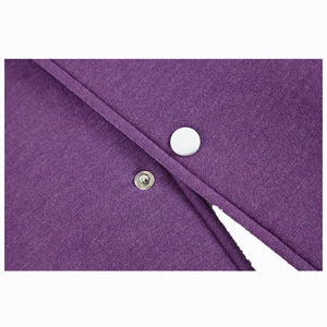 Veste de sport violette pour homme, manches blanches, style preppy, fermeture à boutons, coupe classique, vêtement d'automne - Product Image 6