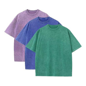 T-shirt délavé de qualité supérieure, style streetwear décontracté pour homme, en coton lavé. - Product Image 2