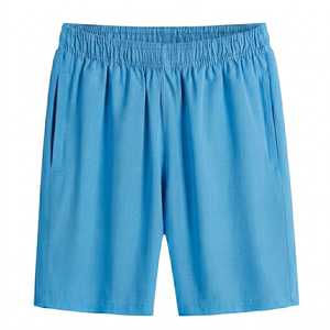 Shorts décontractés pour hommes, couleur unie, taille élastique, avec poches, tissu tissé, shorts d'entraînement pour hommes - Product Image 4