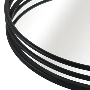 Bandeja Metálica Hecha a Mano, Lujosa y Clásica, Dorada, Decorativa, para Interiores de Primera Calidad, Bandeja Metálica Hecha a Mano, Color Negro Sombra Premium - Product Image 1