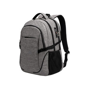 Blue Nylon Laptop <b>Backpack</b> With USB Port Zipper Closure Front Pocket Mesh Side Pockets Unisex Casual Softback 20-39Litre - Product Image 5