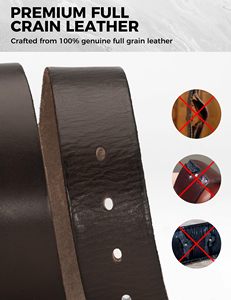 Cinturón de Cuero Estilo Clásico OEM para Hombre, Cinturón de Piel de Vaca Genuina para Trajes Formales y Casuales, Venta al Por Mayor - Product Image 5