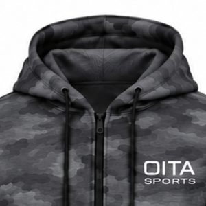 Charcoal Camo <b>Tracksuit</b> Unisex Zip Up Hooded Jacket Jogger Pants Set Custom <b>Camouflage</b> Casual Athletic Training Sportswear - Product Image 5